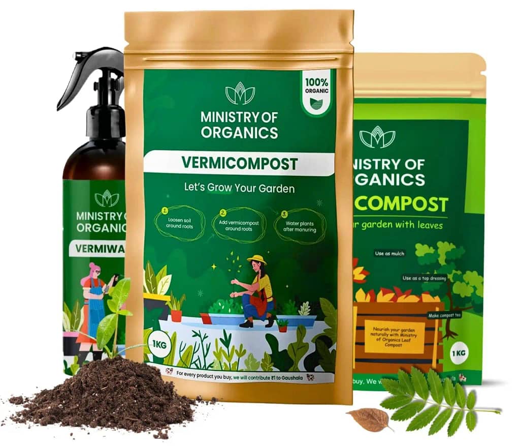 Ministry of Organics Vermicompost, Vermiwash and leafcompost combo
